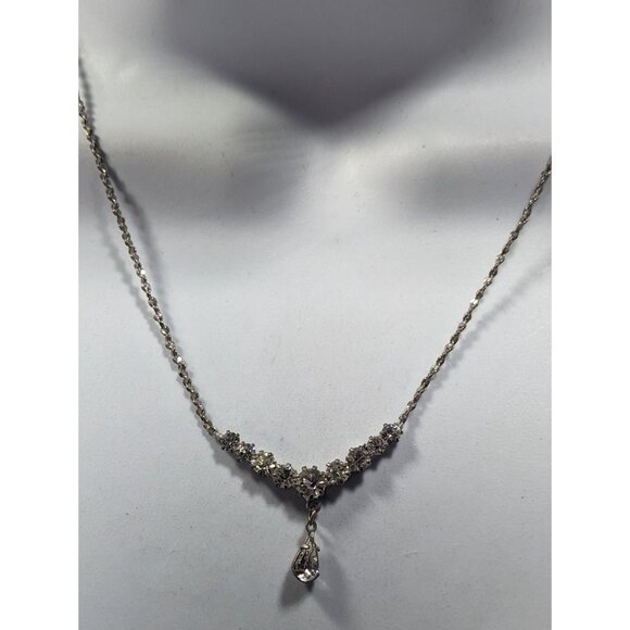 Claires Y2K Rhinestone Glam Prom Necklace - Picture 4 of 5